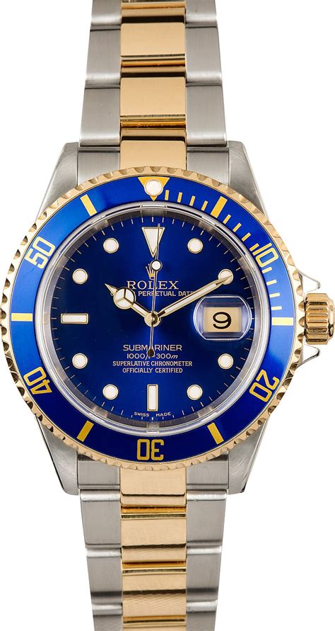 rolex gold watch blue face